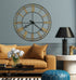 47"H Avante Wall Clock Black and Antique Gold