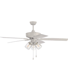 52" Outdoor Pro Plus 104 Clear 3-Light Indoor/Outdoor Ceiling Fan White