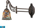 7"W Mix-N-Match 1-Light LED Swingarm Tiffany Bronze/Multicolor Glass