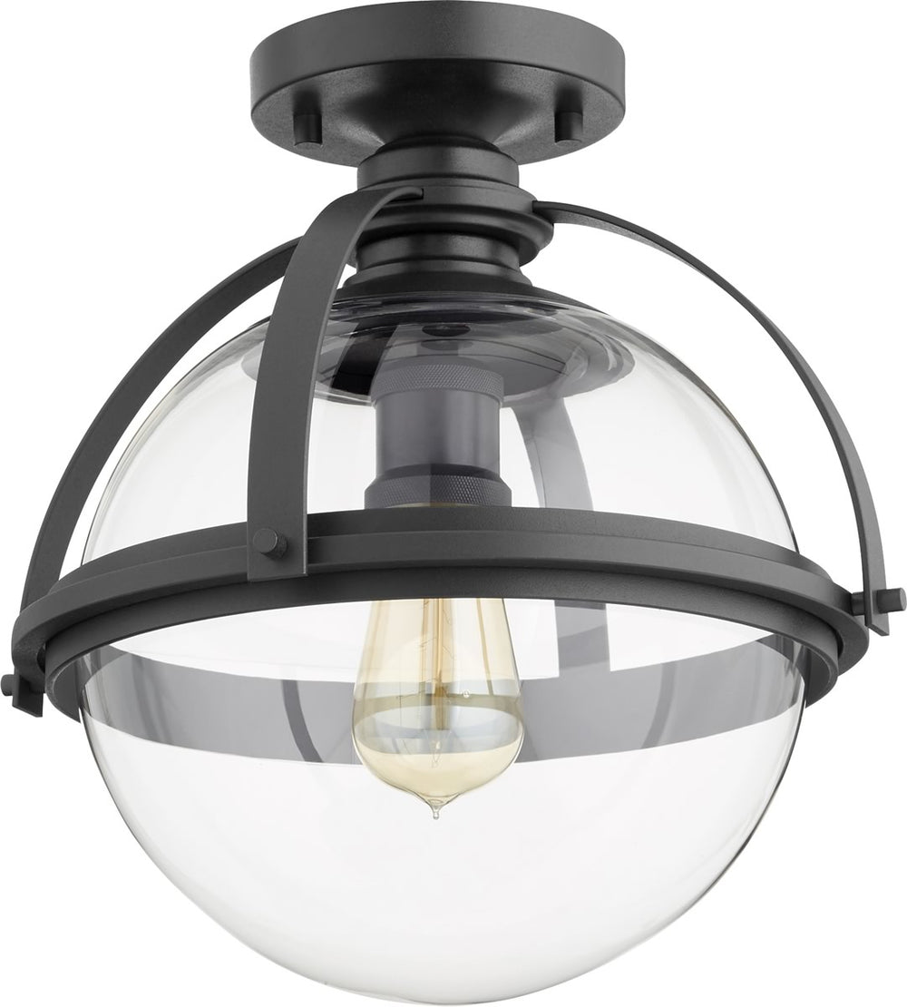 13"W 1-light Ceiling Flush Mount Noir