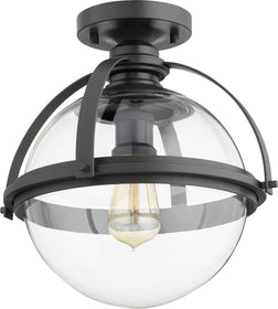 13"W 1-light Ceiling Flush Mount Noir