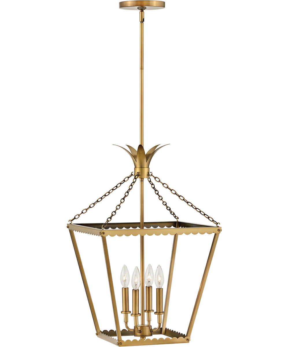 Palma 4-Light Medium Pendant in Heritage Brass