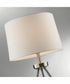 Tullio 1-Light 3Pcs Floor & Table Lamp Set Brushed Nickel/White Shade