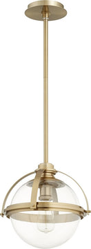 13"W 1-light Pendant Aged Brass