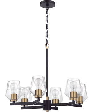 Avante Grand 6-Light Chandelier Flat Black/Satin Brass