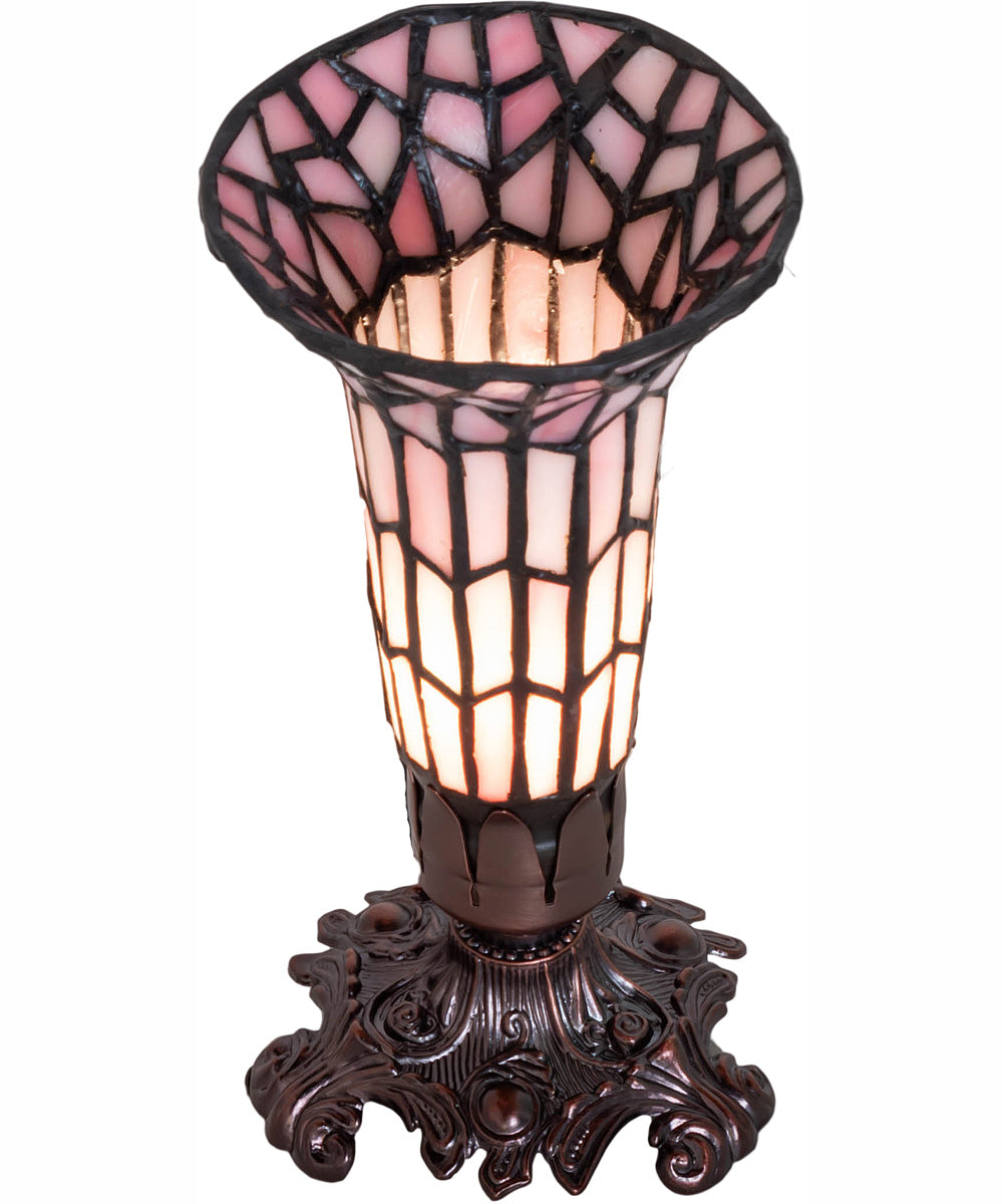 8" High Stained Glass Pond Lily Victorian Accent Lamp