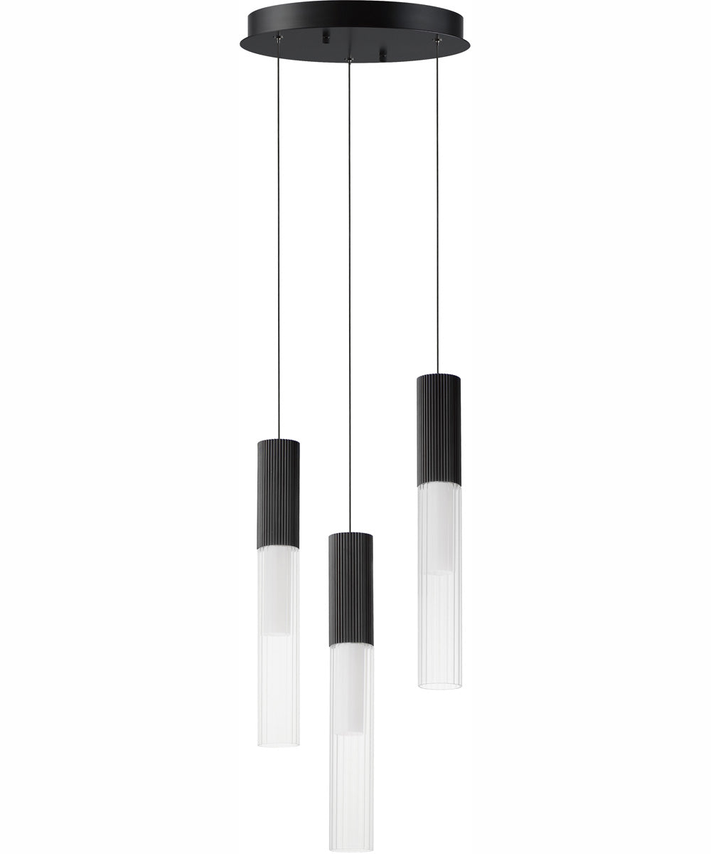 Reeds 3-Light LED Pendant Black