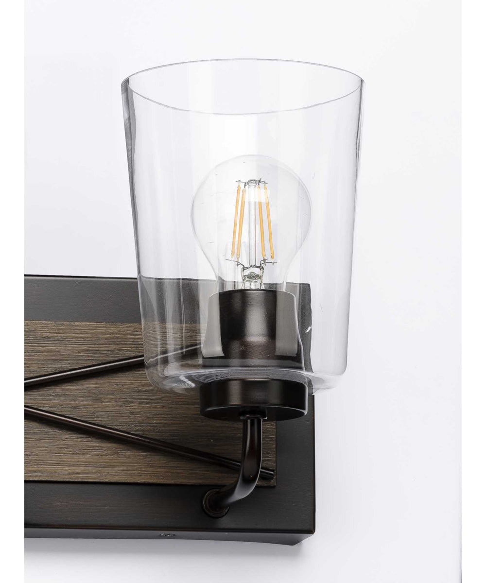 Briarwood 3-Light Clear Glass Coastal Bath Vanity Light Antique Bronze