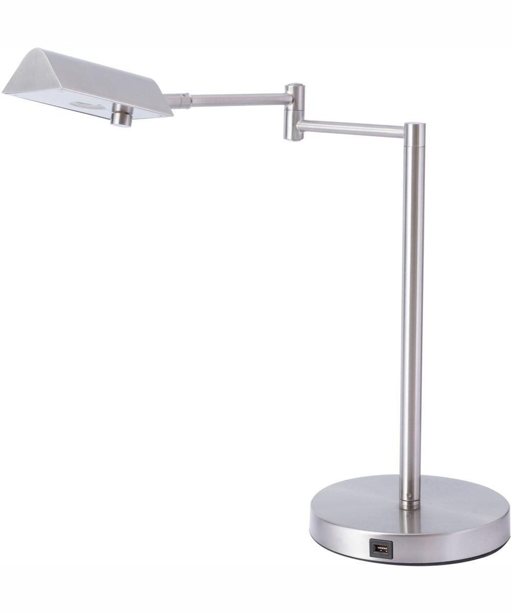 Pharma Collection 1-Light Led Desk Lamp Bn With Usb Charging Port