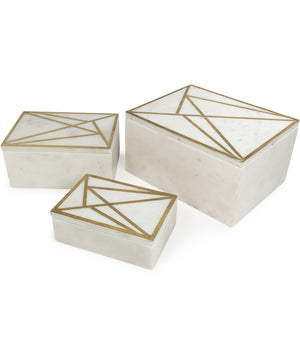 Ackley Box Set (3/CN) White/Brass