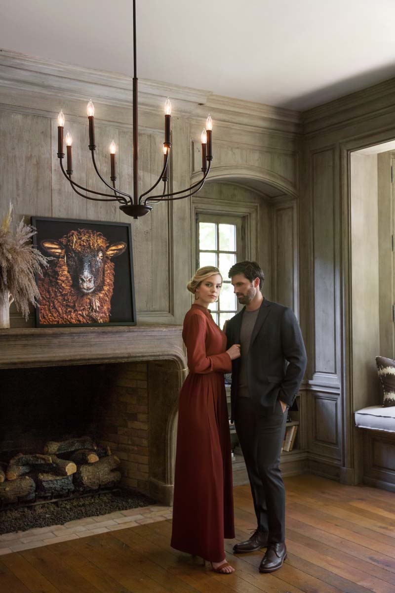 28"W Alister 8-Light Single Tier in Buckeye Bronze