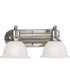 Madison 2-Light Etched Glass Traditional Bath Vanity Light Brushed Nickel