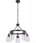Foxwood 5-Light Chandelier Flat Black/Dark Teak