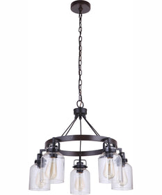 Foxwood 5-Light Chandelier Flat Black/Dark Teak