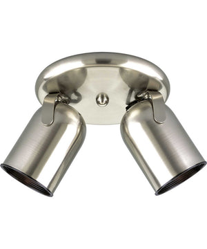 2-Light Multi Directional Roundback Wall/Ceiling Fixture Brushed Nickel