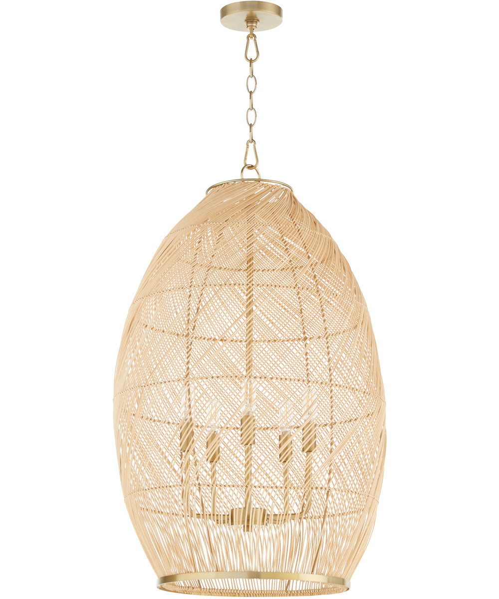 5-light Pendant Aged Brass