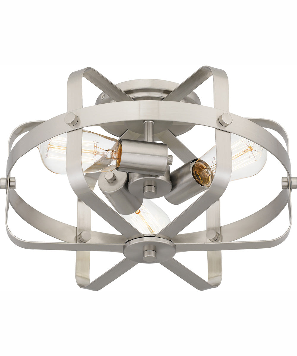 Quoizel Flush Mount Medium 3-light Flush Mount Brushed Nickel