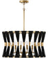 Bianca 6-Light Pendant Black Rope and Patinaed Brass