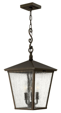 11"W Trellis 3-Light LED Outdoor Hanging Light in Regency Bronze
