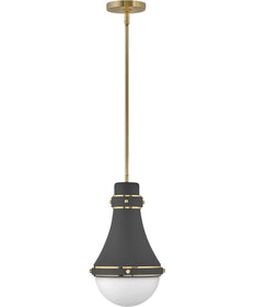 Oliver 1-Light Small Pendant in Dark Matte Grey