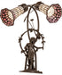 17" High Stained Glass Pond Lily 2 Light Trellis Girl Accent Lamp