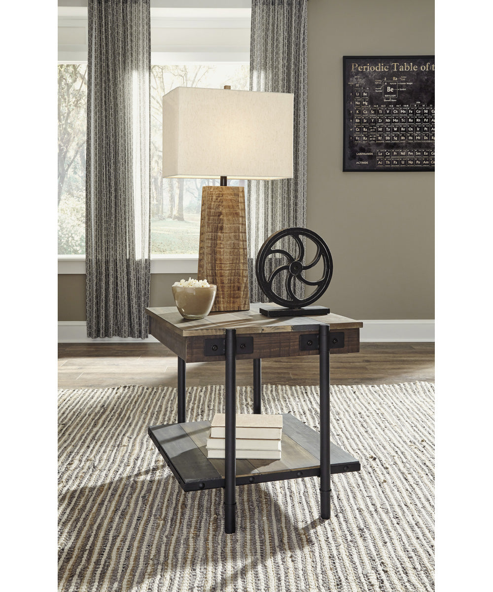 24"H Bostweil Square End Table Light Brown/Black