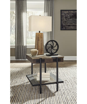 24"H Bostweil Square End Table Light Brown/Black