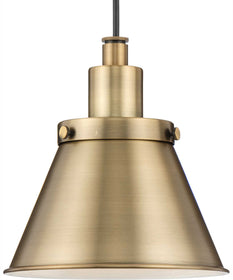 Hinton 1-Light Modern Farmhouse Pendant Vintage Brass