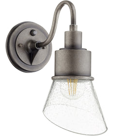 6"W Torrey 1-light Wall Mount Light Fixture Weathered Zinc w/ Clear/Seeded