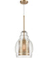 Herndon 1-Light Pendant Antique Gold/Clear Glass/Antique Gold Perforated Metal Cylinder
