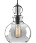 Staunton 1-Light Smoke Glass Global Pendant Light Graphite