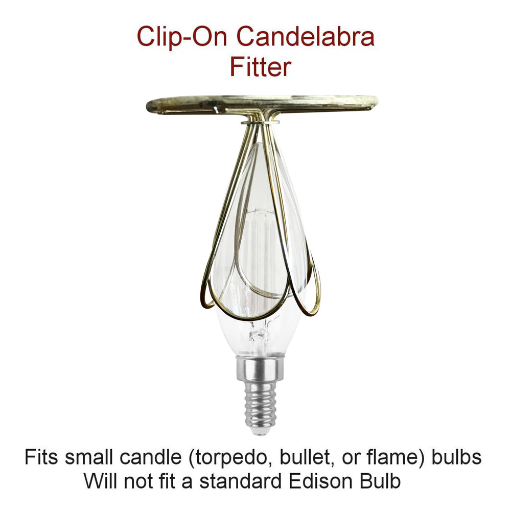 5"W x 4"H Textured Oatmeal Clip-on Candelabra Shade