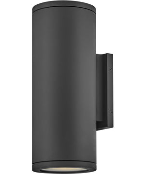 Silo Coastal Elements  2-Light Medium Wall Mount Lantern in Black