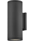 Silo Coastal Elements  2-Light Medium Wall Mount Lantern in Black