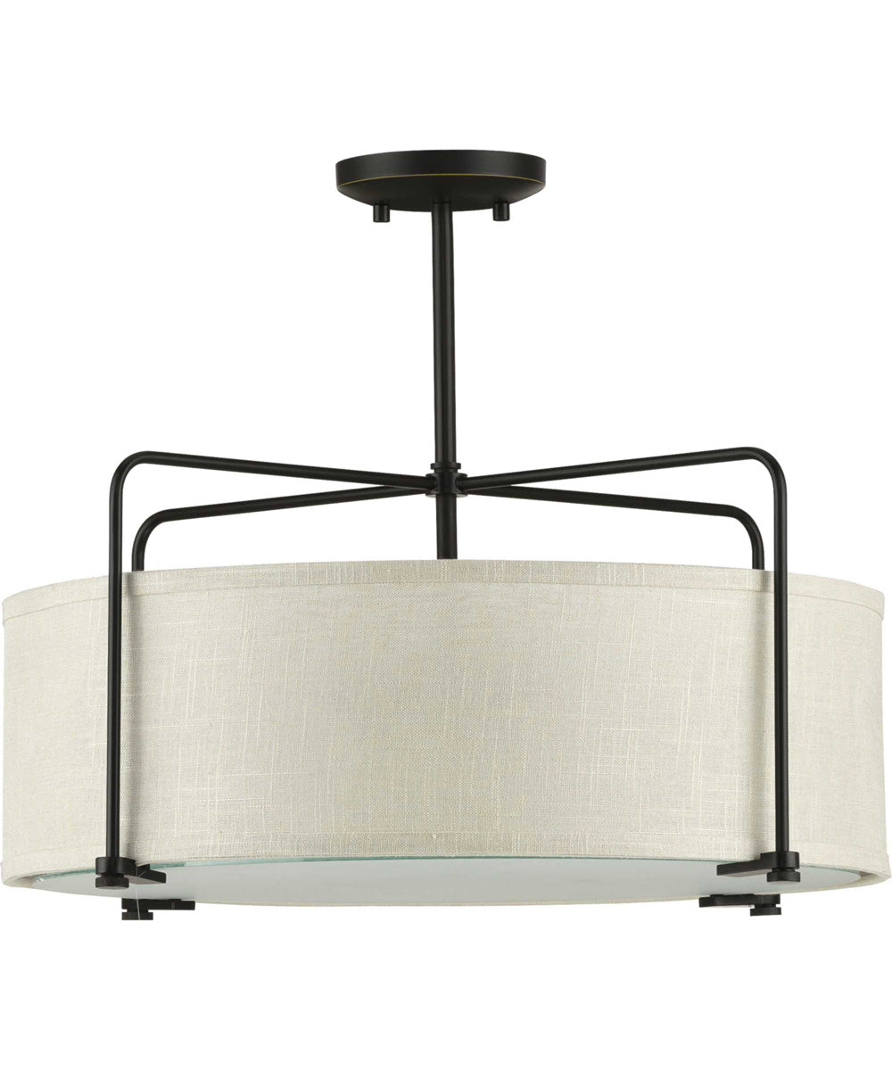 Kempsey 3-Light Semi-Flush Convertible Antique Bronze