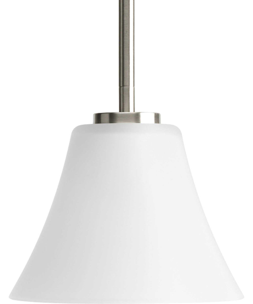 Bravo 1-Light Etched Glass Modern Mini-Pendant Light Brushed Nickel