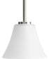 Bravo 1-Light Etched Glass Modern Mini-Pendant Light Brushed Nickel