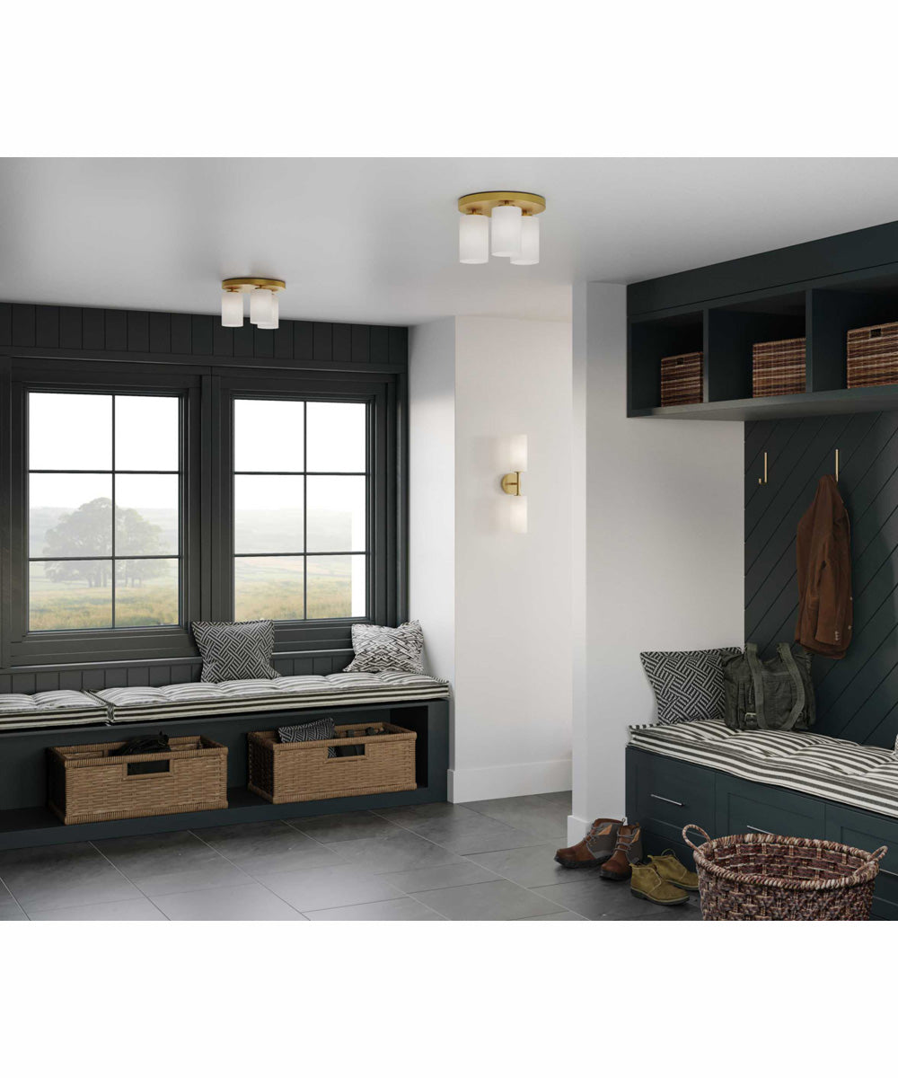 Cofield 12 in. 3-Light Transitional Flush Mount Vintage Brass