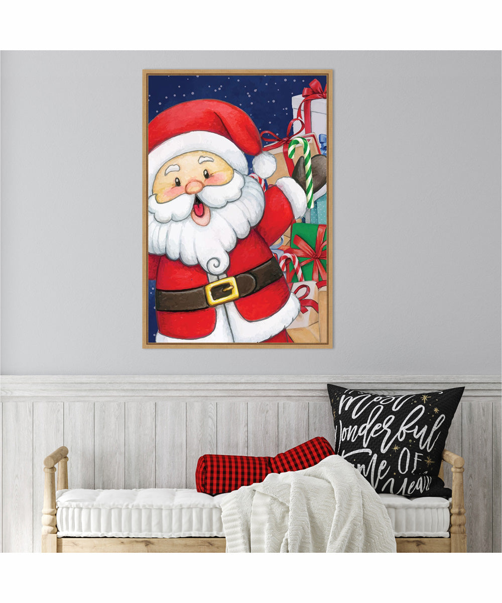 Framed Santa Bringing Gifts by Art Nd Canvas Wall Art Print (23  W x 33  H), Sylvie Maple Frame