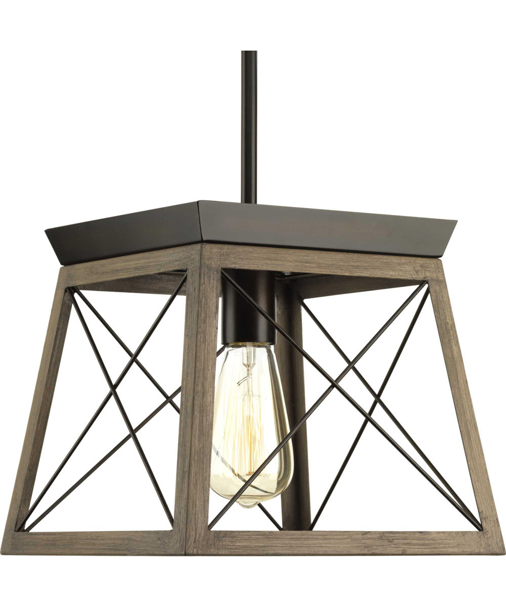 Briarwood 1-Light Coastal Mini-Pendant Light Antique Bronze