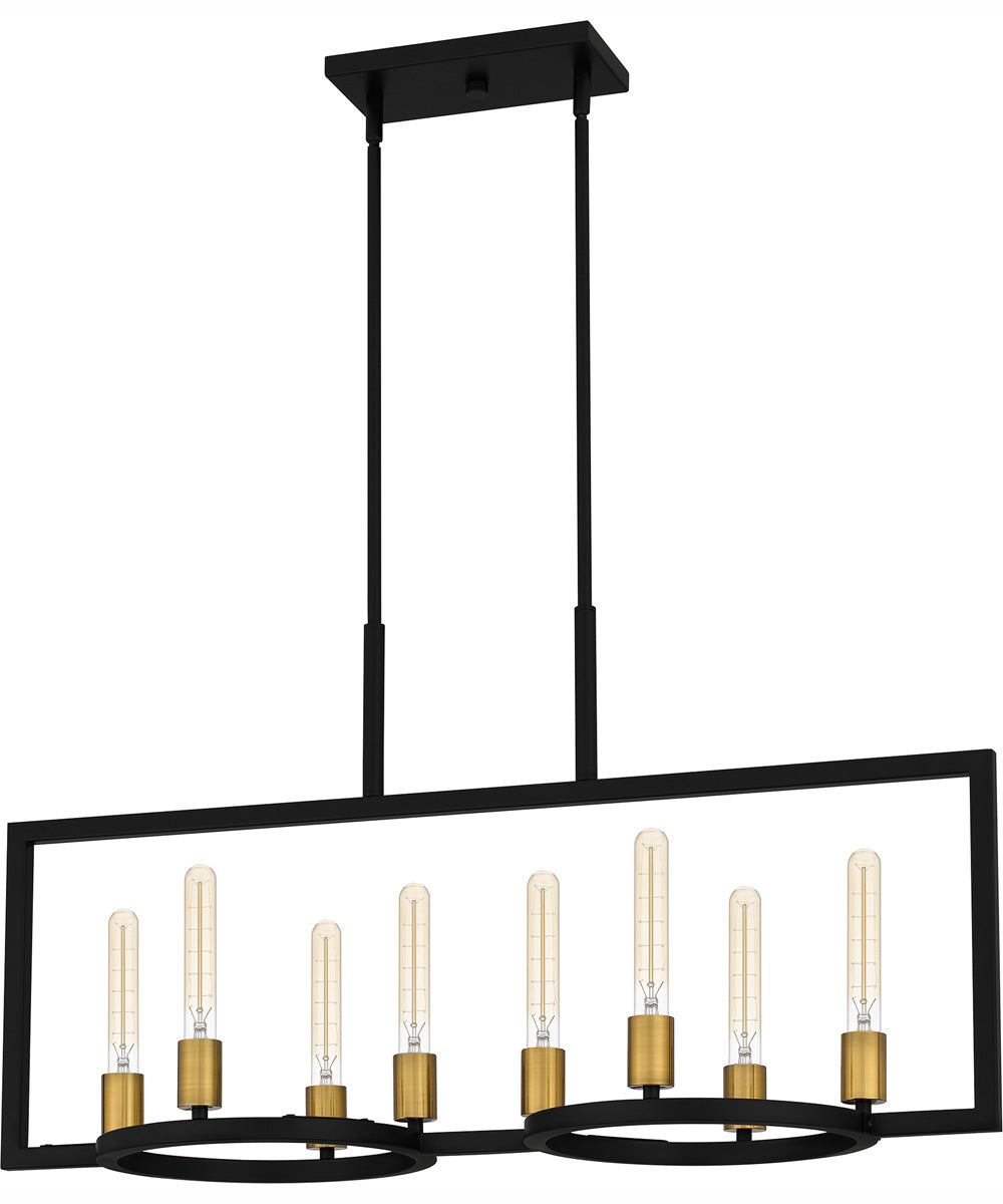 Quoizel Linear Chandelier 8-light Island Light Matte Black