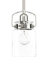 Calhoun 1-Light Clear Glass Farmhouse Mini-Pendant Light Brushed Nickel