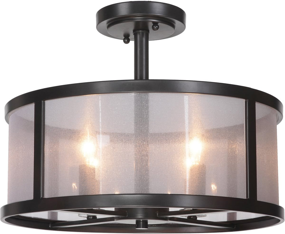 18"W Danbury 4-Light Semi Flush Matte Black