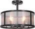 18"W Danbury 4-Light Semi Flush Matte Black