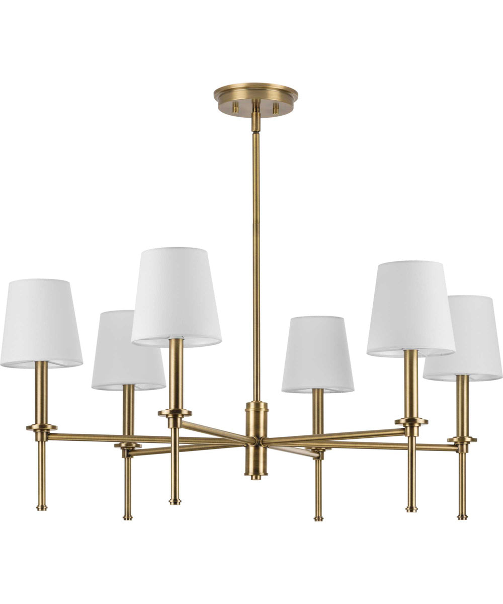 Elara 6-Light New Traditional  Chandelier Light Vintage Brass