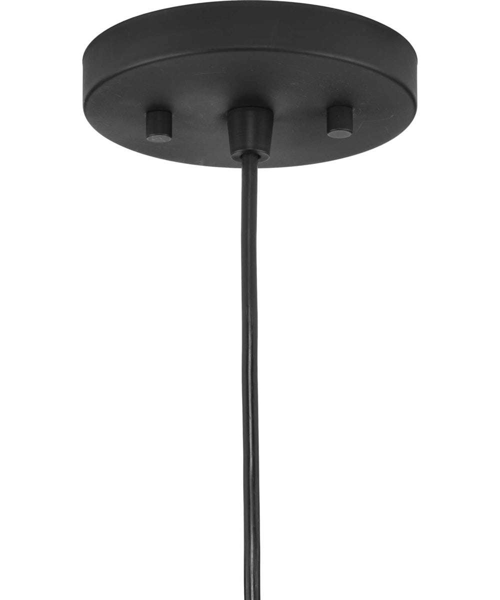 Chandra 1-Light Global Pendant with Woven Shade Matte Black