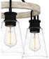 Kingsbridge 3-light Semi Flush Mount Earth Black