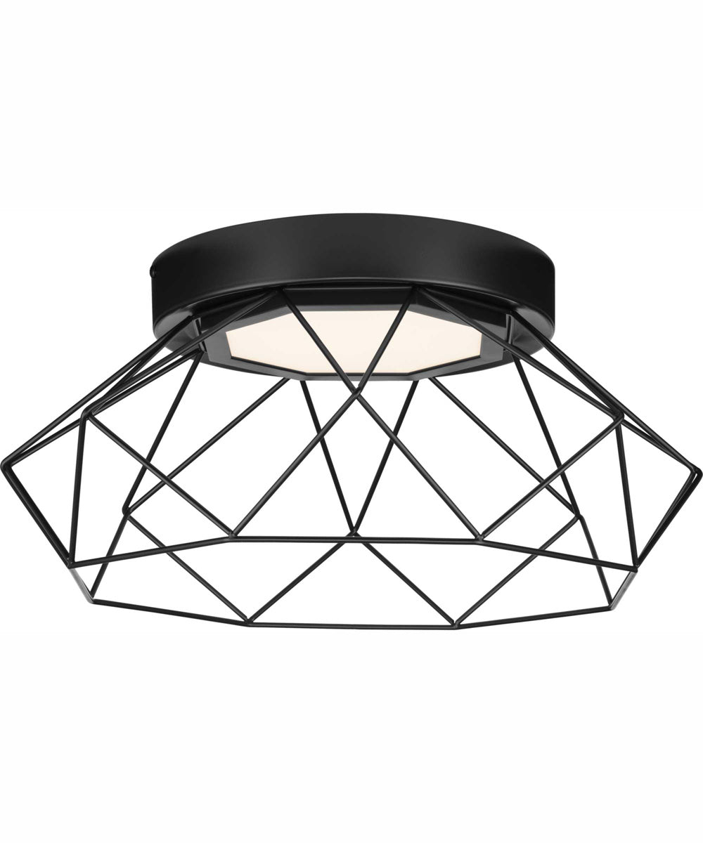 Geodesic LED Modern Flush Mount Light Matte Black