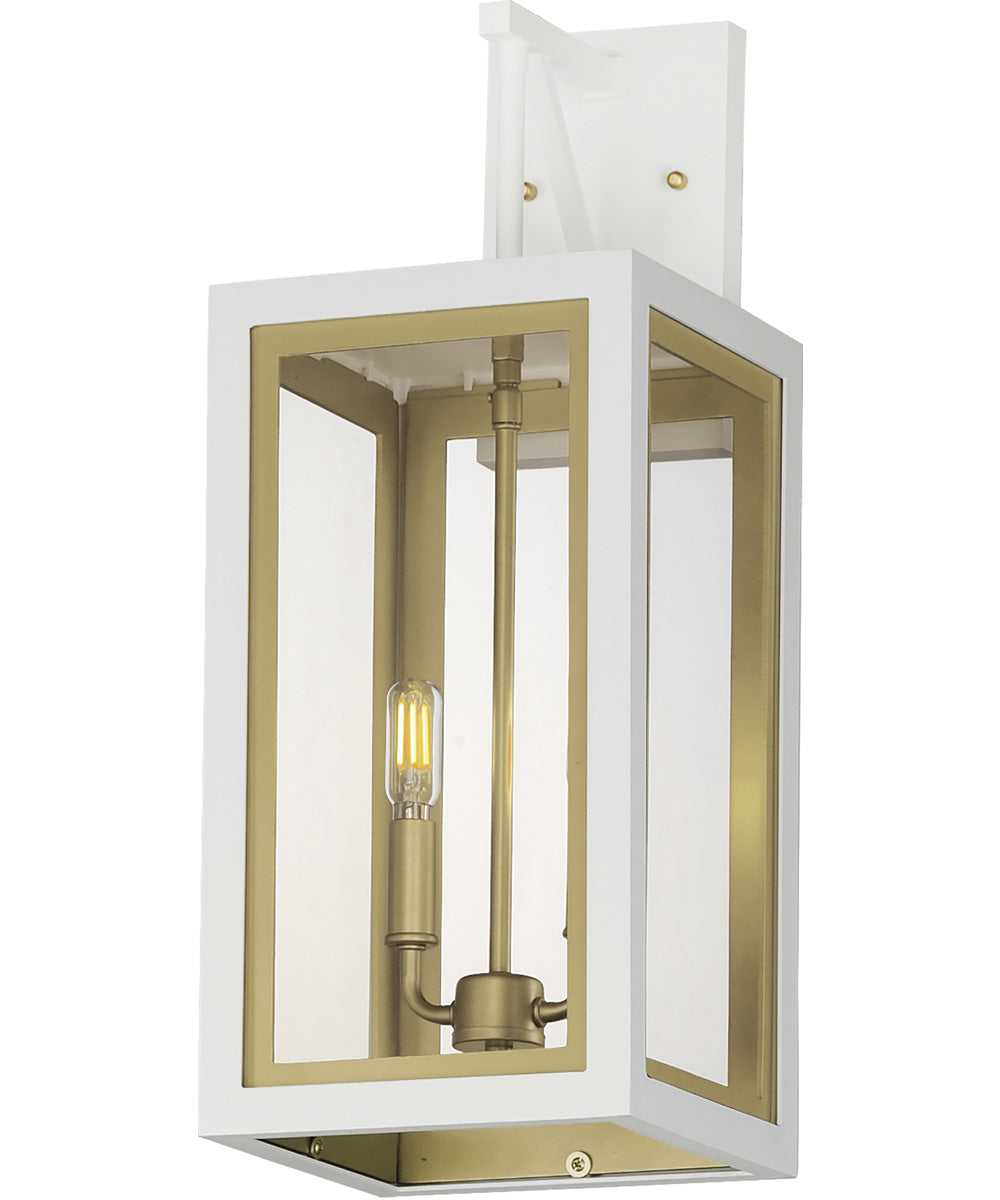 Neoclass 2-Light Outdoor Sconce White/Gold