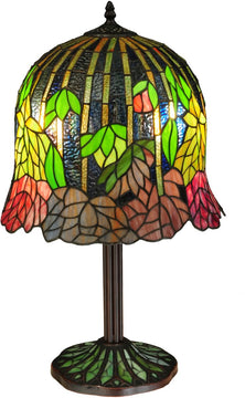 23"H Tiffany Honey Locust Base Table Lamp
